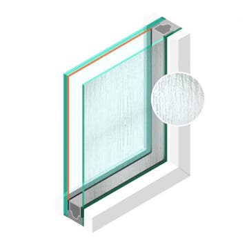 Dubbel glas Figuur HR++ Silvit blank 4mm - sp - #33.1, Doe-het-zelf en Verbouw, Glas en Ramen, Ophalen of Verzenden, Nieuw