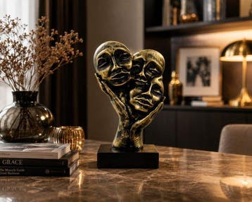 sculptuur, Harmony Faces Sculpture - 17 cm - Hars