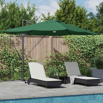 vidaXL Parasol Groen 351 x 250 x 253 cm Polyester en, Tuin en Terras, Parasols, Verzenden, Nieuw, 2 tot 3 meter