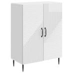 vidaXL Dressoir Hoogglans Wit 66 x 34,5 x 89,5 cm Bewerkt, Verzenden, Nieuw, Overige houtsoorten, Minder dan 50 cm