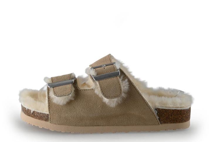 Manfield Pantoffels in maat 39 Beige, Kleding | Dames, Schoenen, Beige, Zo goed als nieuw, Pantoffels of Sloffen, Verzenden
