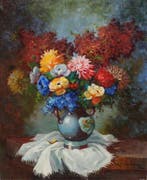 Ramón Cruz (XX) - Estallido floral, Antiek en Kunst, Kunst | Schilderijen | Klassiek