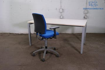 Tweedehands Mibra bureau verstelbaar ahorn 160x80 cm, Overige typen, Gebruikt, Verzenden, Overige merken