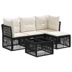 vidaXL Tuinbankenset 5 pcs Zwart poly rattan, Verzenden, Nieuw, 5 zitplaatsen