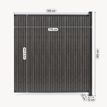 WPC schutting Grassano uitbreidingsset met paal 185x175 cm g, Tuin en Terras, Verzenden, Nieuw