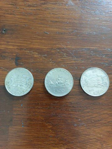 Italië. 500 Lire silver 1961-1966 (3 coins) (Zonder