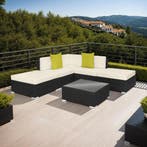 Rotanlounge met aluminium frame Paris - zwart, Verzenden, Nieuw