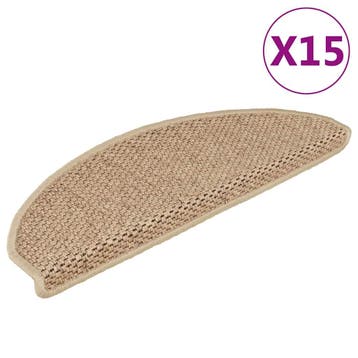 vidaXL Trapmatten zelfklevend 15 st sisal-look 65x21x4 cm, Verzenden, Nieuw