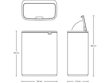 Brabantia Bo Touch Bin - Prullenbak - 60 liter - Soft-touch, Verzenden, Zo goed als nieuw