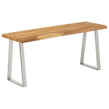 vidaXL Bankje met natuurlijke rand 105 cm massief acaciahout, Huis en Inrichting, Banken | Bankstellen, Verzenden, Nieuw, Hout