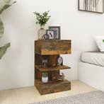 vidaXL Nachtkastje 40x35x65 cm bewerkt hout gerookt, Huis en Inrichting, Slaapkamer | Nachtkastjes, Minder dan 45 cm, Verzenden