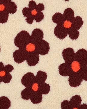 Teddy Bloemenpatroon Rood/Beige, Nieuw, Rood