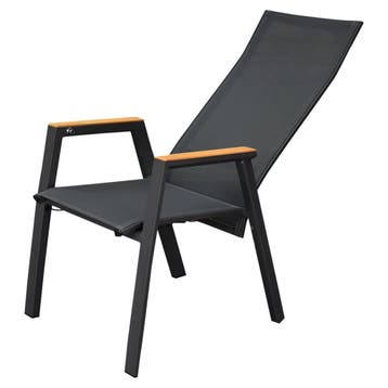 Nancy dining tuinstoel aluminium teak antraciet, Ophalen of Verzenden, Nieuw, Aluminium