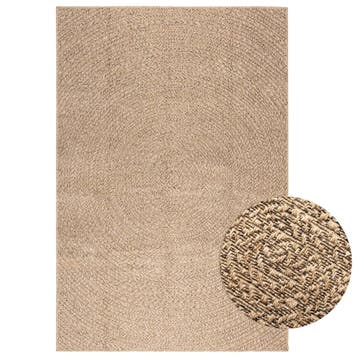 vidaXL Vloerkleed ZIZUR binnen en buiten 140x200 cm jute, Verzenden, Nieuw, Bruin