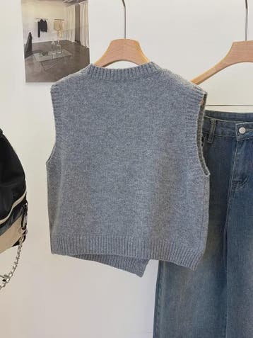 Gebreide Vest Trui Dames - Effen Kleur, Casual & Veelzijdig,, Kleding | Dames, Verzenden, Nieuw