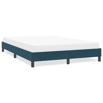 vidaXL Bedframe zonder matras 160x220 cm fluweel donkerblauw, Stof, Verzenden, Blauw, Nieuw