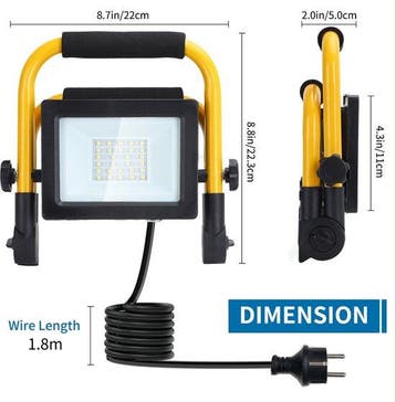 Bouwlamp LED - Werklamp - IP44 - 20W - Aigostar, Verzenden, Zo goed als nieuw