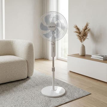 LEUMX 18” Staande Ventilator met Timer – 4 Snelheden – 55W –, Witgoed en Apparatuur, Ventilatoren, Ophalen, Nieuw, Overige