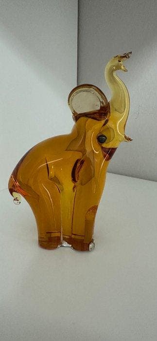 sculptuur, Elefante vintage in vetro di Murano con dettaglio, Antiek en Kunst
