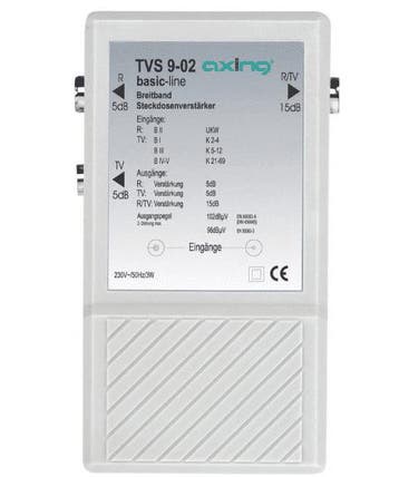 Axing TVS 9 Multirangeversterker TV, FM 10 dB, Ophalen of Verzenden, Zo goed als nieuw
