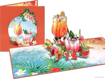 Tropische cocktails | Strand Vakantie Pensioen pop-up wen..., Verzenden, Nieuw