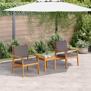 vidaXL Tuinstoel 2 st Antraciet Massief Acaciahout, Verzenden, Nieuw, 2 zitplaatsen