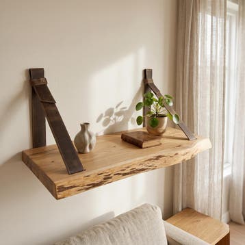 Wandplank van massief eikenhout, Huis en Inrichting, Kasten | Wandmeubels, Verzenden, Nieuw, Eikenhout