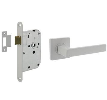 Intersteel deurbeslag set loopslot wit + deurklink Hera met, Verzenden, Nieuw
