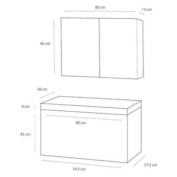 Badkamermeubelset Differnz Somero Met Beton Wastafel 80 cm, Ophalen of Verzenden, Nieuw