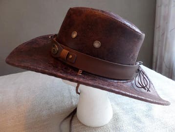 Western - Cowboy/girl hoed van imitatieleer. Unisex., Ophalen of Verzenden, Nieuw, Hoed