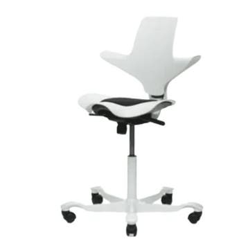 Bureaustoel HAG Capisco Puls 8010 - Wit/Blauw, Gebruikt, Wit, Ophalen of Verzenden, Bureaustoel