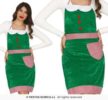 Kerst Schort Elf Fluweel Groen Vrouw, Kleding | Dames, Ophalen of Verzenden, Nieuw