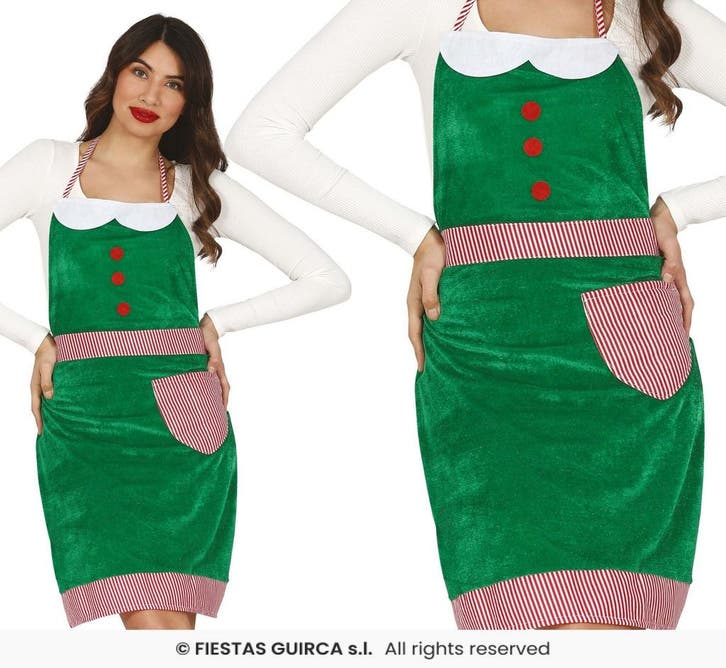 Kerst Schort Elf Fluweel Groen Vrouw, Kleding | Dames, Carnavalskleding en Feestkleding, Nieuw, Ophalen of Verzenden