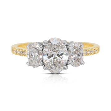 Ring - 18 karaat Geel goud, Witgoud - 1.51ct. tw. Diamant, Nieuw