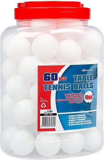 Get &amp; Go Tafeltennisballen - PP - in Pot - 60 Stuks -, Sport en Fitness, Tafeltennis, Ophalen of Verzenden, Zo goed als nieuw