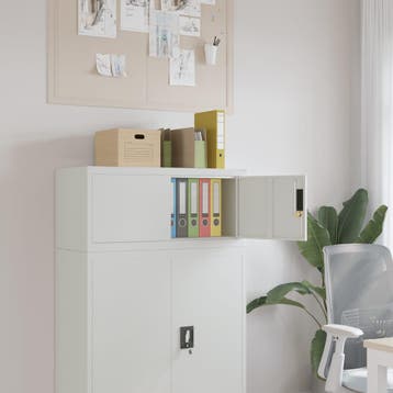 vidaXL Archiefkast 90x40x40 cm staal lichtgrijs, Verzenden, Nieuw
