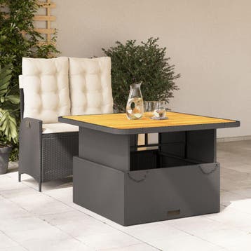 vidaXL 2-delige Tuinset met kussens poly rattan zwart, Tuin en Terras, Verzenden