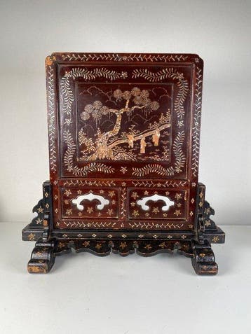 Scherm / kamerverdeler - Hout, parelmoer - China - Qing