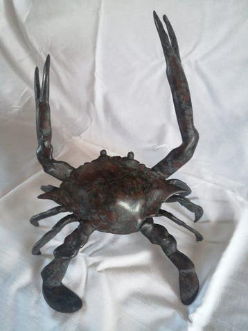 sculptuur, Giant crab - 22 cm - Brons, Antiek en Kunst