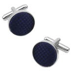 Fako Bijoux - Manchetknopen - Staal & Ruit - Ø 16mm - Navy, Verzenden, Nieuw