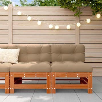vidaXL Tuin Midden Sofa Massief grenenhout Wasbruin, Verzenden, Nieuw