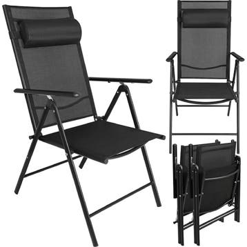 Gardlov Zwarte inklapbare tuinstoelen set van 2 met verst..., Ophalen of Verzenden, Nieuw