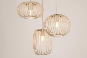 Rietveld Hanglampen - Beige, Zand - Metaal, Verzenden, Nieuw
