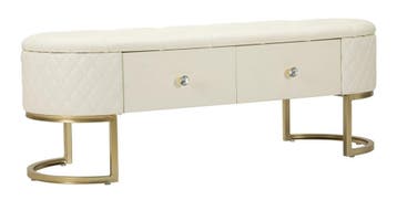 BANK MET LADES SHARON CM 120X40X43, Ophalen of Verzenden, Nieuw