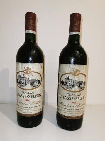 1986 Chateau Chasse-Spleen - Moulis-en-Médoc - 2 Flessen, Nieuw