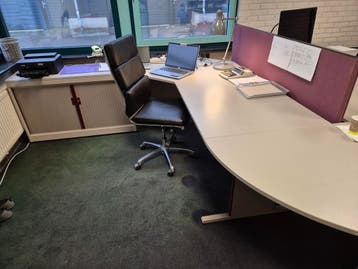 Bureau met geluidwand, archiefkastje, Huis en Inrichting, Ophalen, Gebruikt, Metaal, Overige merken