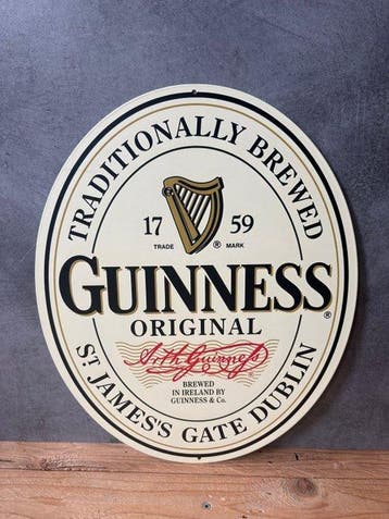 Prachtig Guinness-embleem - Metalen plaat - 40 cm x 30 cm -