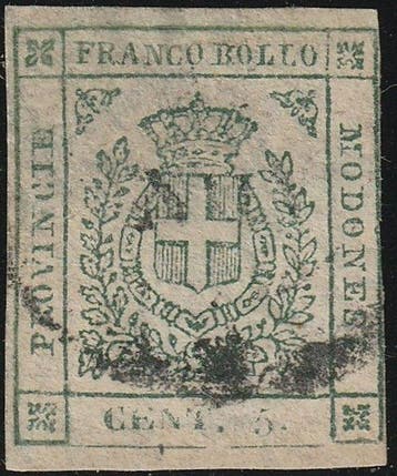 Italiaanse oude staten - Modena 1859 - Provisionele regering, Gestempeld