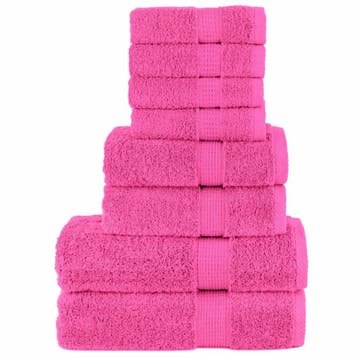 vidaXL 8-delige Handdoekenset SOLUND 600 g/m² roze, Verzenden, Nieuw, Roze