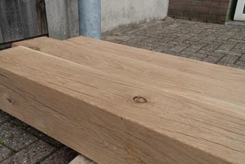 Geschaafd eiken balken 14x14 & 19x19 cm, Nieuw, Eiken, Balk